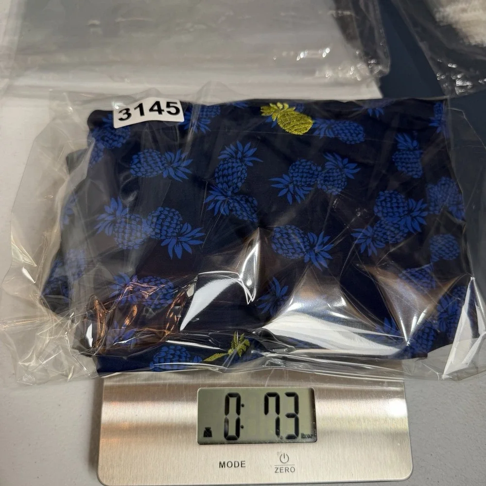 Tommy Hilfiger Men's Swim Trunks Blue Yellow Pineapples Tropical Resort Beach XL